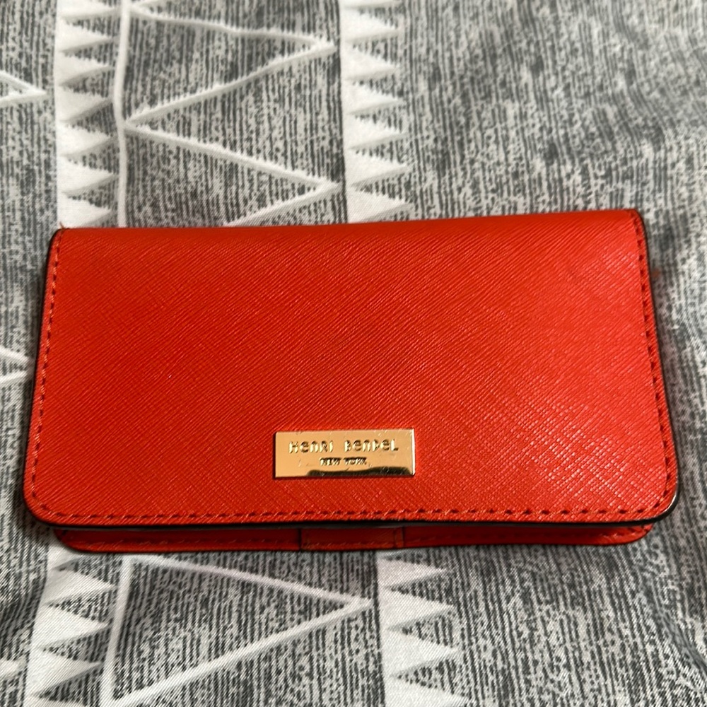 Bright orange Henri Bendel wallet